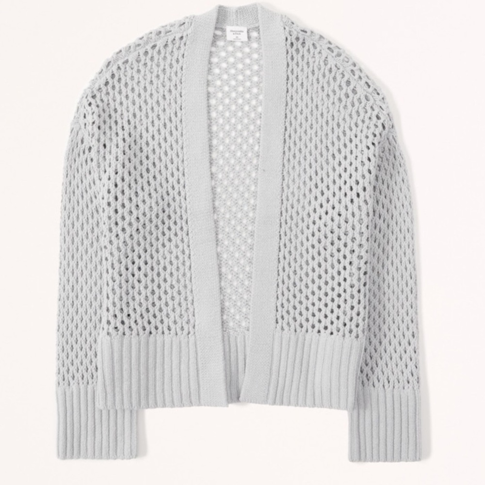 Abercrombie & Fitch Gray Open-Knit Sweater Women's Size L